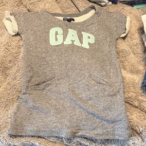 GAP Kids Heather Gray Shirt Dress with Mint Logo